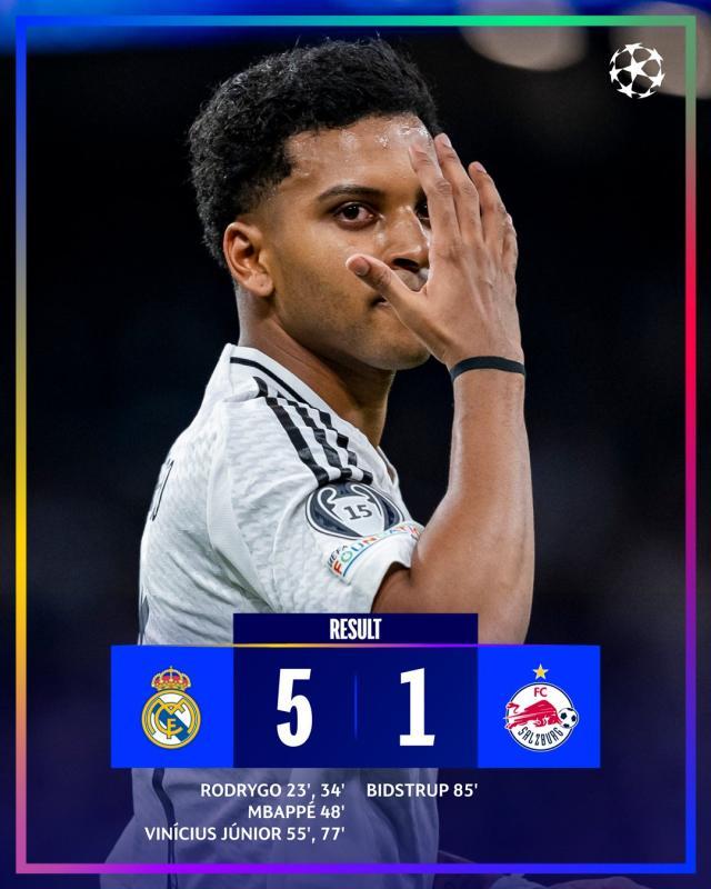 开云体育登录-【欧冠】三叉戟齐发威，皇马主场5比1大胜萨尔茨堡